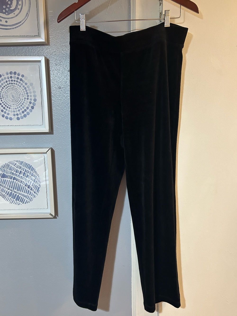 Vintage Y2K Talbots Women’s Black Burnout Velvet Lounge Track Pants Size M